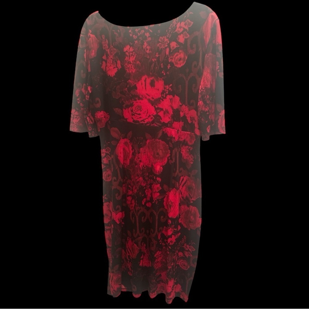 Dark Floral Dress Side Ruching Whimsigoth Goth Grunge Festival Event Sz 16 - Picture 4 of 8
